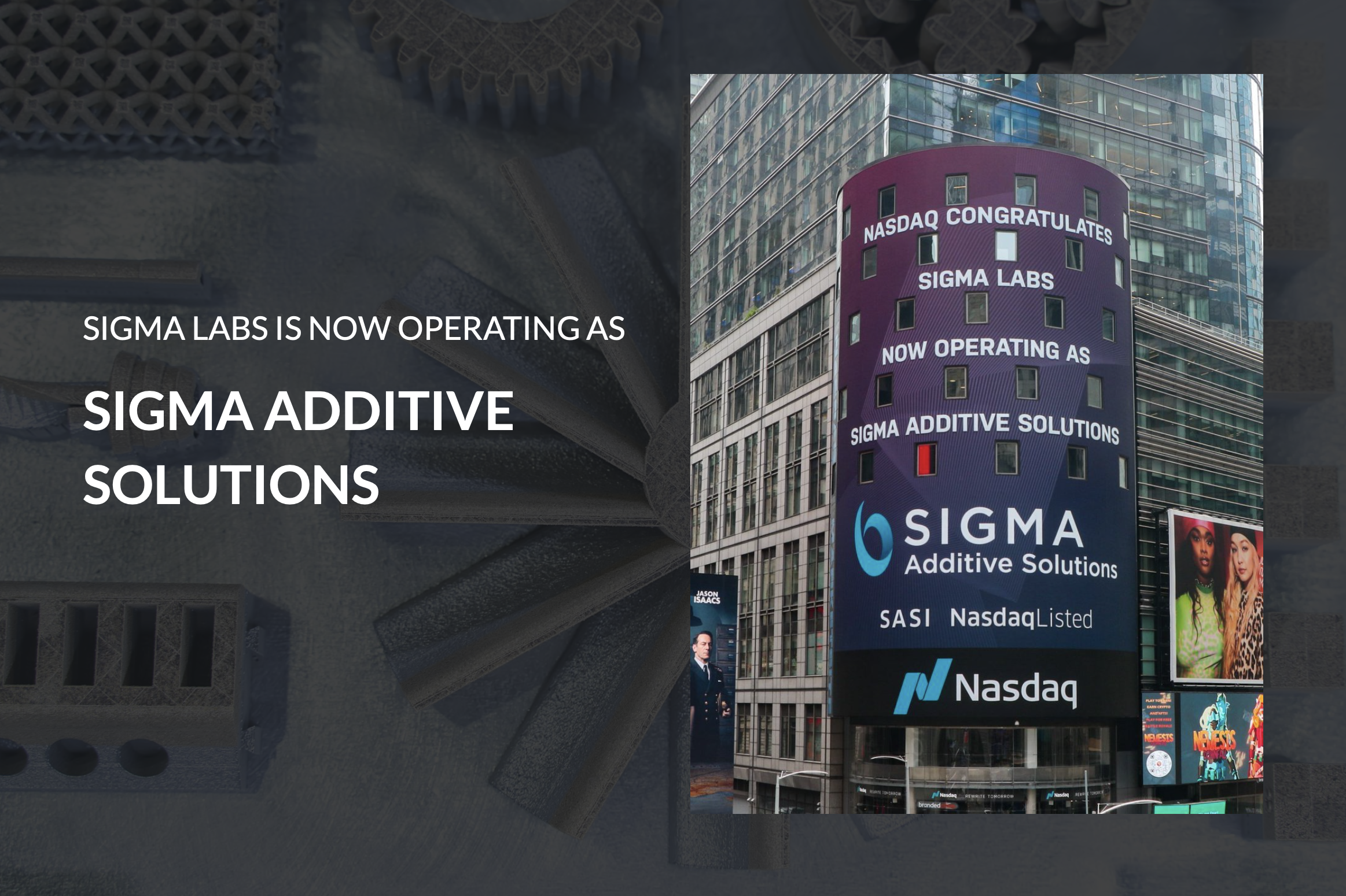 Photo Of Sigma Additive Solutions On The NASDAQ Display